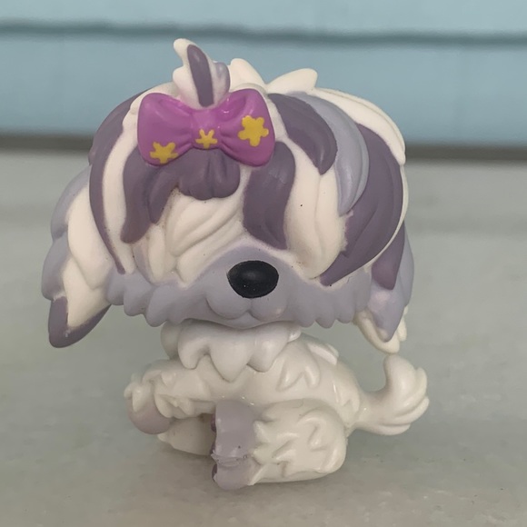 Littlest Pet Shop Other - Littlest Pet Shop Shaggy Sheep Dog w/Purple Bow & Silver Magnet